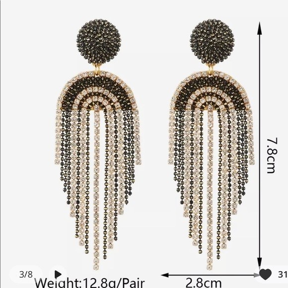 Beads Earrings For Women Hand-Make Long Link Tassel Trendy Accessories - Picture 3 of 5
